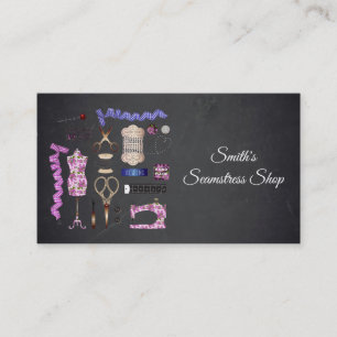 Vintage Blackboard Seamstress Business Card