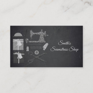Vintage Blackboard Seamstress Business Card