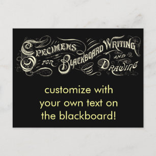 Vintage Blackboard Writing Drawing illust-Postcard Postcard