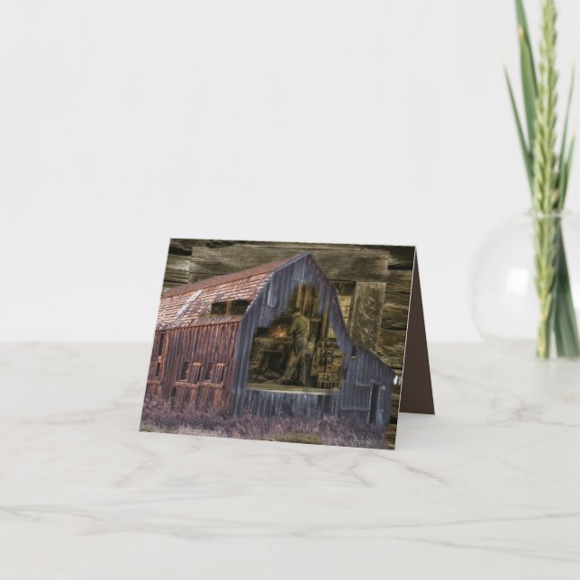 Vintage Blacksmith Shop Welder Card (Front)