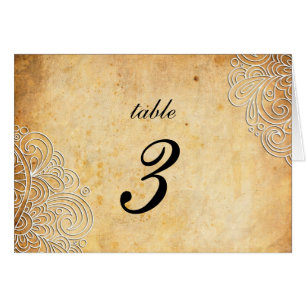 Vintage Blanc Floral Mariage Numéro de table