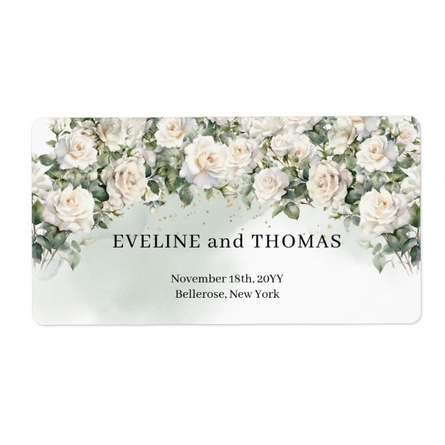 Vintage blanc roses et verdure mariage (Devant)