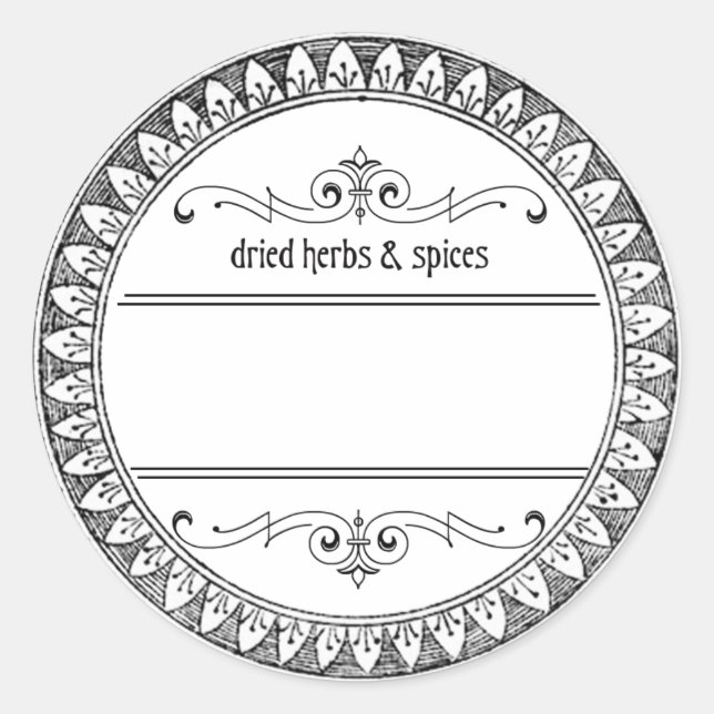 Vintage Blank Herbs and Spices Labels (Front)