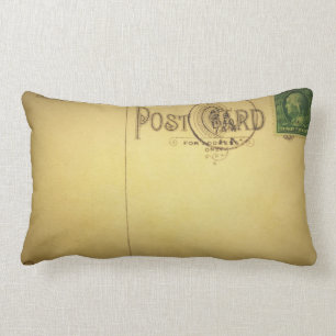 Vintage Blank Postcard -Pillows Lumbar Pillow