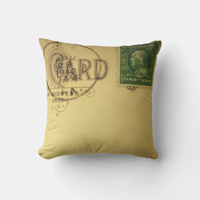 Vintage Blank Postcard  -Pillows Throw Pillow (Front)