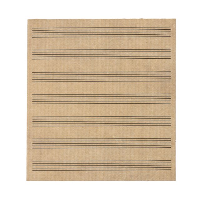 Vintage  Blank Sheet Music  7 Staves  Notepad (Front)