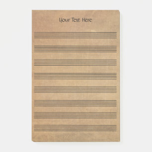 Vintage  Blank Sheet Music  8 Staves  Post-it Notes