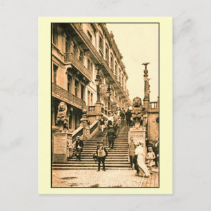 Vintage Blankenberge, Stairway of the Lions Postcard
