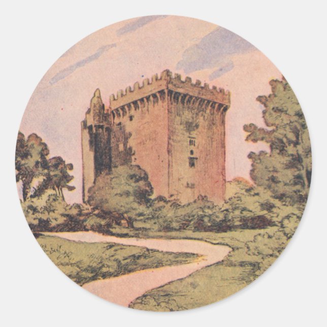 Vintage Blarney Castle Classic Round Sticker (Front)