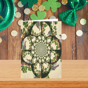 Vintage Blarney Castle & Shamrocks Kaleidoscope Card