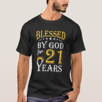 Vintage Blessed By God For 21 Years Happy 21st