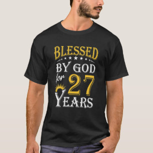 Vintage Blessed By God For 27 Years Happy 27th T-Shirt