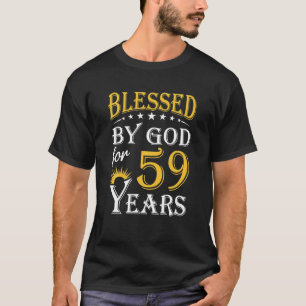 Vintage Blessed By God For 59 Years Happy 59th T-Shirt