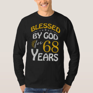 Vintage Blessed By God For 68 Years Old Happy 68th T-Shirt
