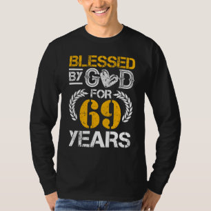Vintage Blessed By God For 69 Years Happy 69th Bir T-Shirt