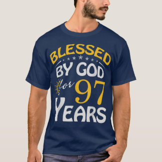 Vintage Blessed by God For 97 Years Old Happy 97th T-Shirt