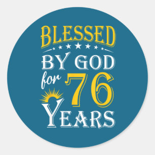 Vintage Blessed God For 76 Classic Round Sticker