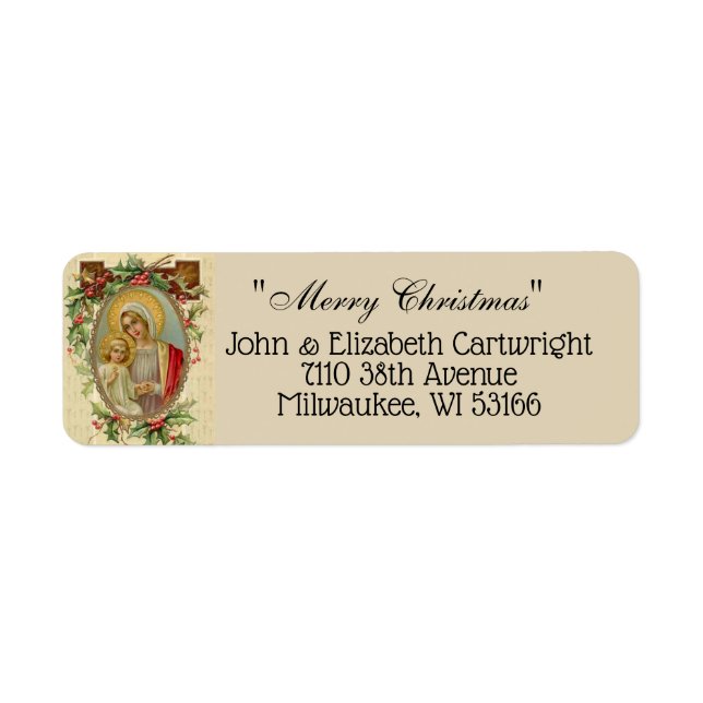 Vintage Blessed Virgin Mary & Baby Jesus Floral (Front)