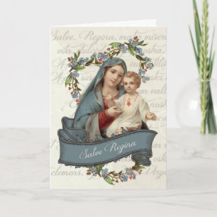 Vintage Blessed Virgin Mary Jesus Mother's Day Card