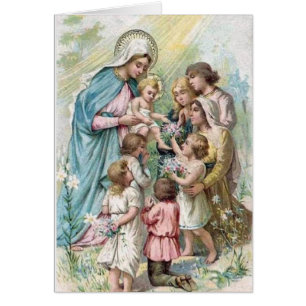 Vintage Blessed Virgin Mary Jesus Religious