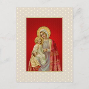 Vintage Blessed Virgin Mary with Jesus Postcard