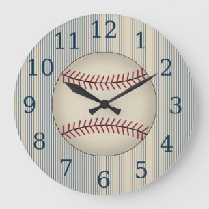 Vintage Bleu Baseball Mur Horloge Cadeau