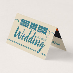 Vintage Bleu Bunting, Photo Enregistrer La Carte D