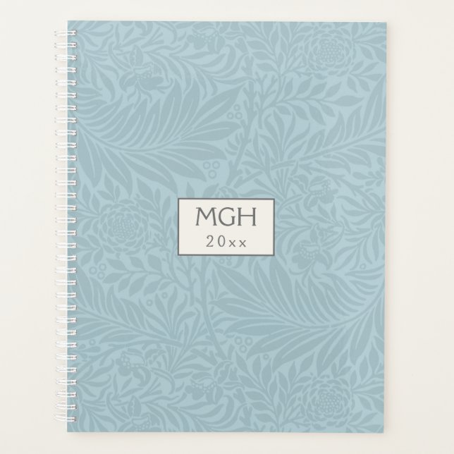 Vintage bleu Larkspur Fleur Motif Monogramme (Devant)
