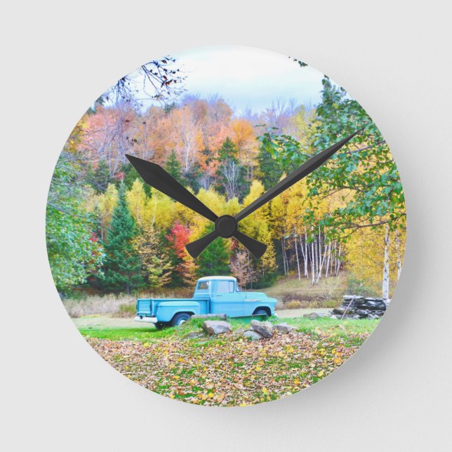 Vintage Bleu Truck Wall Horloge (Recto)
