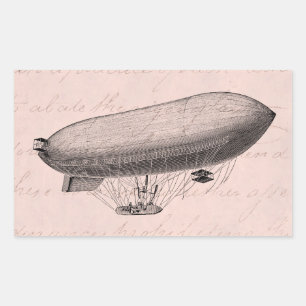Vintage Blimp Old Zeppelin Retro Hot Air Balloon Sticker