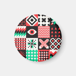 Vintage Block Shapes Abstract Background. Magnet