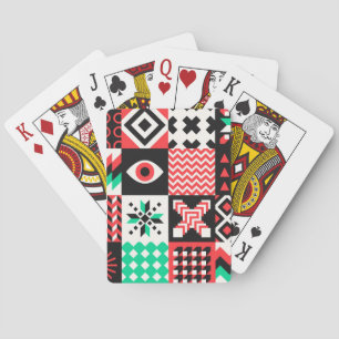 Vintage Block Shapes Abstract Background. Playing Cards