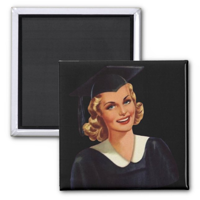 Vintage Blonde Educated Lady Magnet (Front)