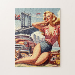 Vintage Blonde Pin-up Jigsaw Puzzle
