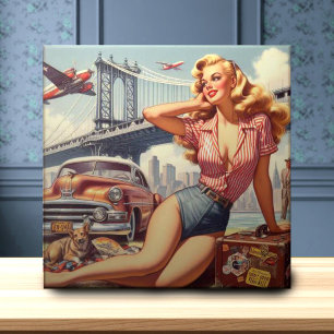 Vintage Blonde Pin-up Tile
