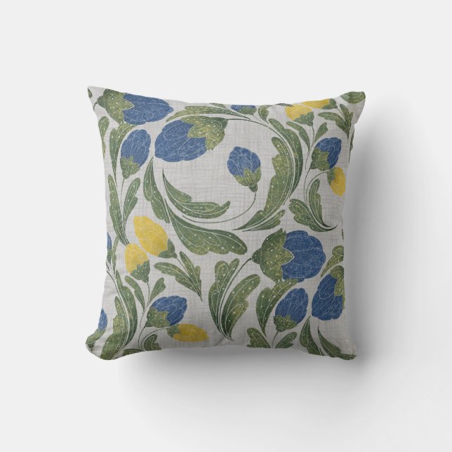 Vintage Bloom Accent Pillow (Front)