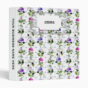 Vintage Bloom Natural Pink Purple Floral Botanical Binder