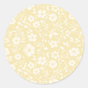 Vintage Bloom Neutral - Buttercream Classic Round Sticker