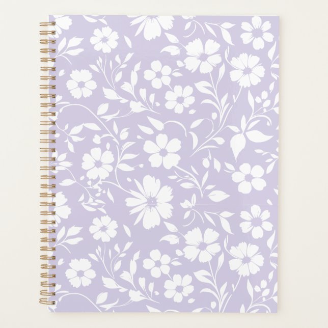Vintage Bloom Neutral - Dusty Lavender Planner (Front)
