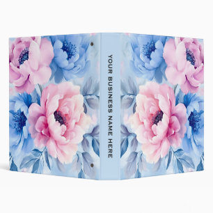 Vintage Bloom Pastel Petals Watercolor Binder