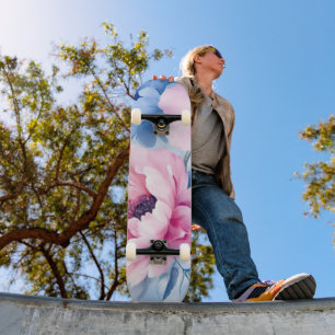 Vintage Bloom Pastel Petals Watercolor Skateboard