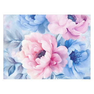 Vintage Bloom Pastel Petals Watercolor Tablecloth