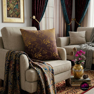 Vintage Bloom Tapestry Throw Pillow