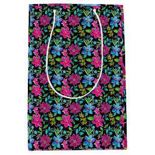 vintage blooming flowers medium gift bag
