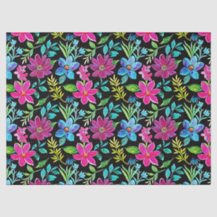 vintage blooming flowers tissue paper