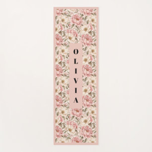 Vintage Blooming Peonies Pattern Yoga Mat