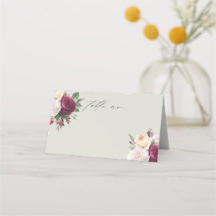 Vintage blooms floral wedding place card