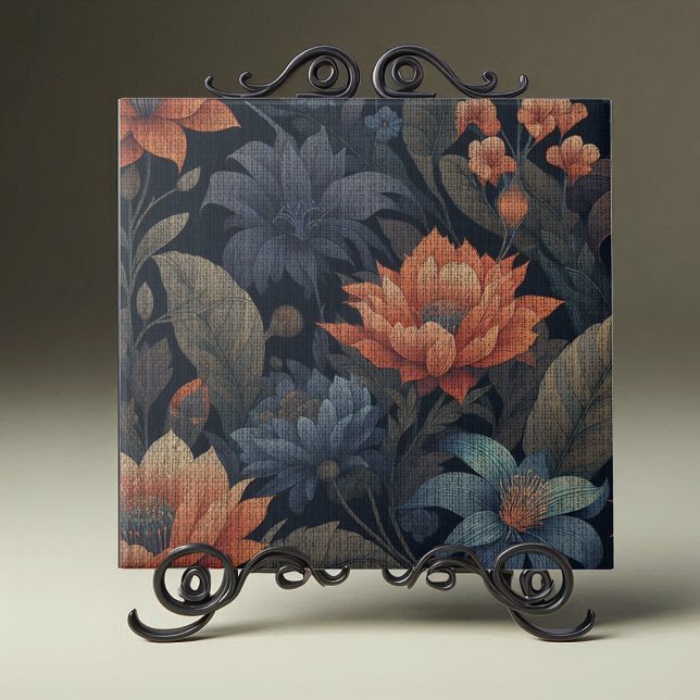 Vintage Blooms on Linen Texture Tile (Creator Uploaded)