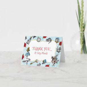 Vintage Blue Alice in Wonderland Thank You Card