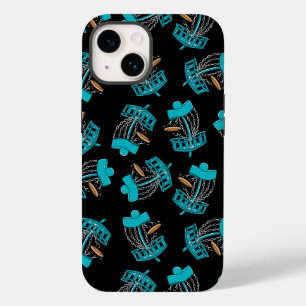 Vintage Blue and Black Seamless Pattern Basket Case-Mate iPhone 14 Case